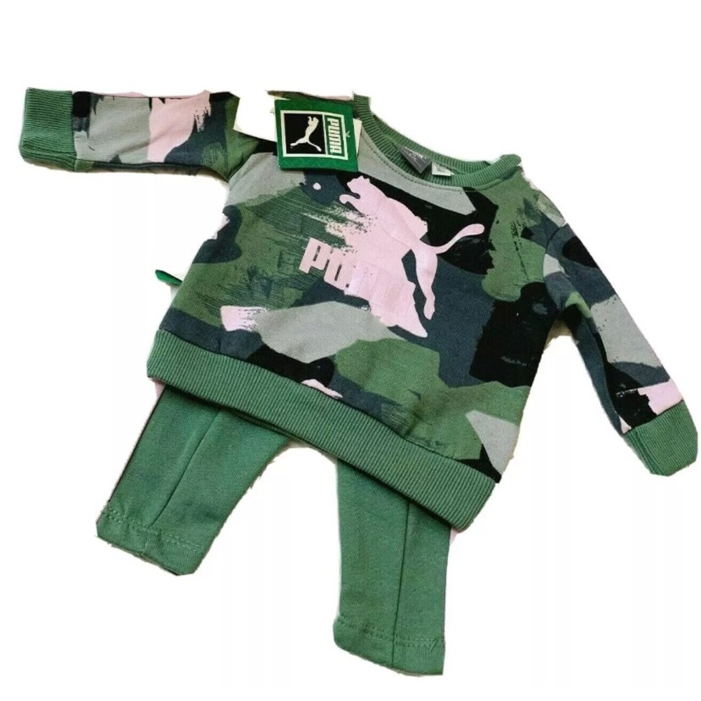 NWT Puma Baby 0-3M Camouflage print 2pc Fleece set